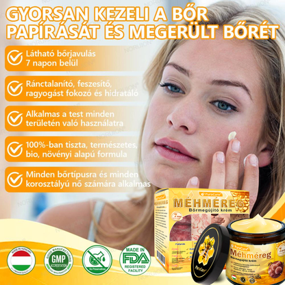 🐝 PuraCure® Méhméreg Bőr Helyreállító Krém  (👨‍⚕‍CE Tanúsítvány) 🔥 Magyar fejlesztés, magyarországi gyártás és szállítás