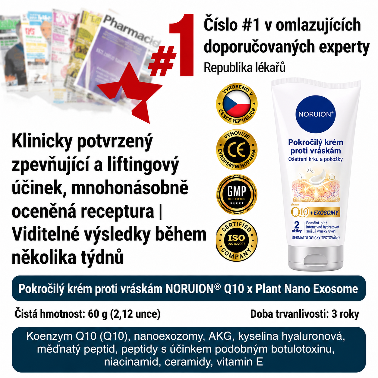 🔥 NORUION® Q10 x Rostlinné nano exosomy – Pokročilý krém proti vráskám