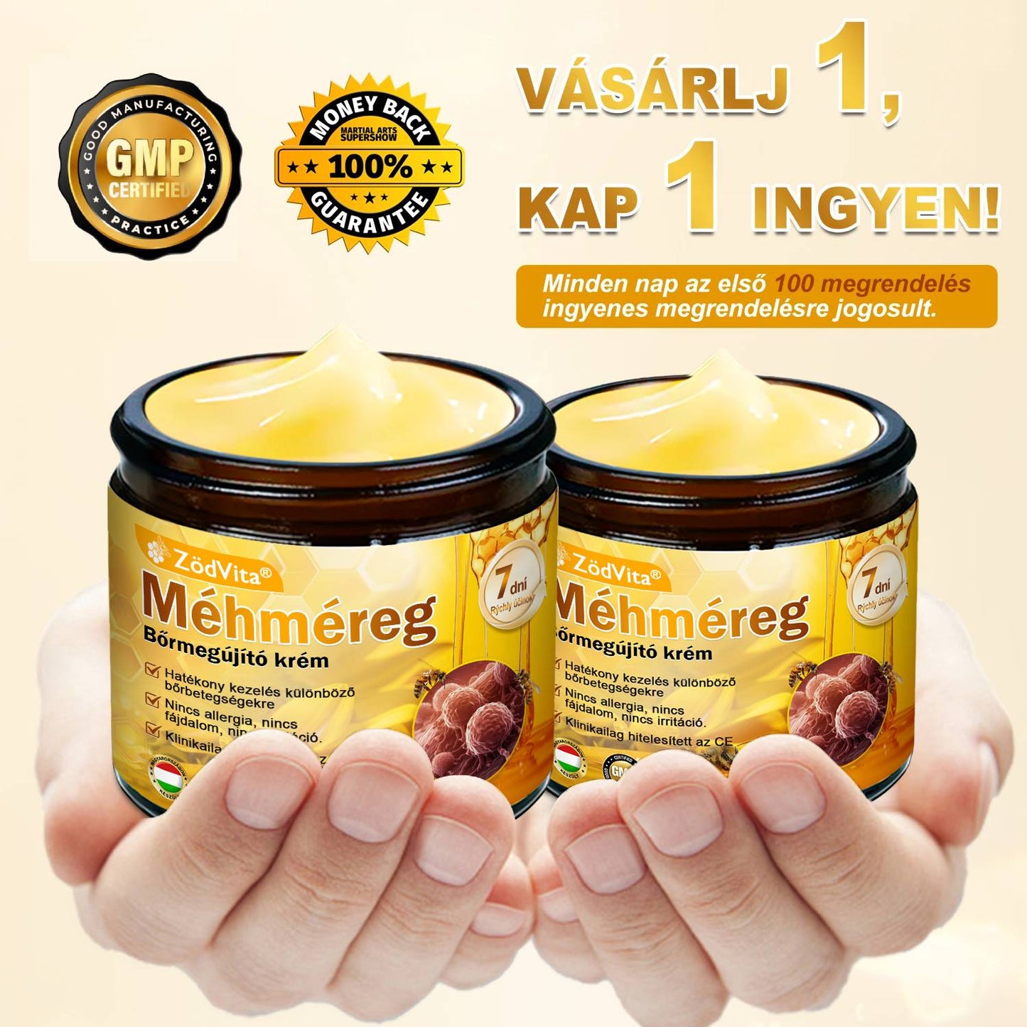 🔥ZödVita® Méhméreg Bőr Helyreállító Krém 🔥 Magyar fejlesztés, magyarországi gyártás és szállítás
