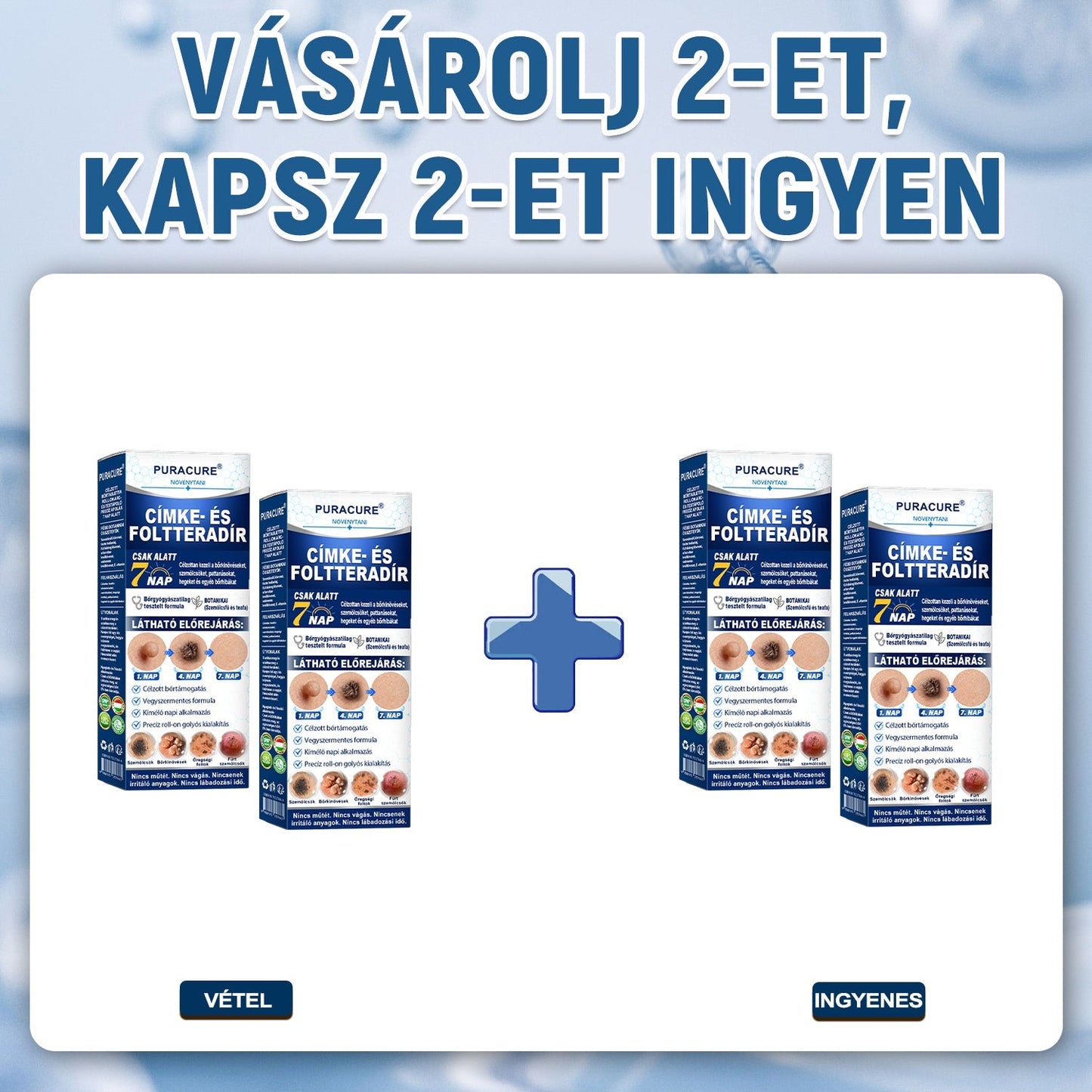 PuraCure® 𝟕 𝐍𝐚𝐩𝐨𝐬 Bőrkinövés- és Folteltávolító Toll Fájdalommentes és Hegmentes Professzionális Rollerball