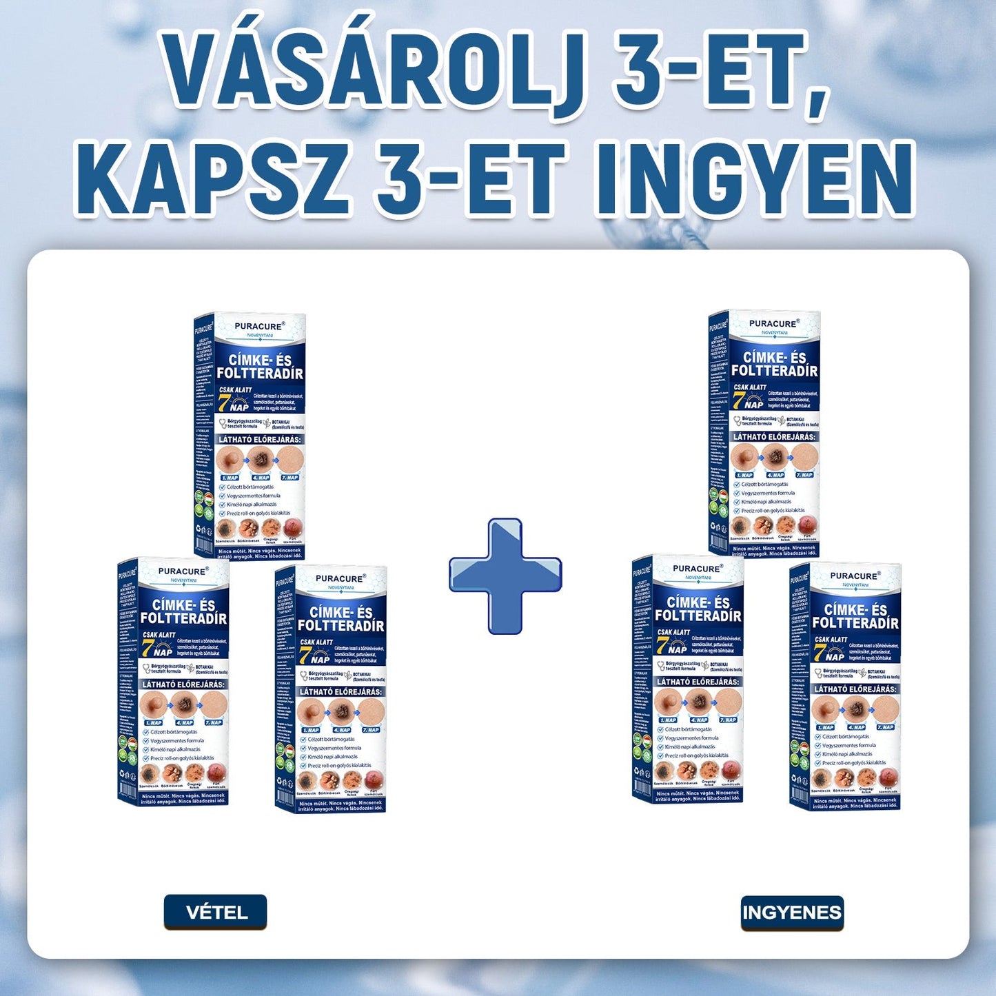 PuraCure® 𝟕 𝐍𝐚𝐩𝐨𝐬 Bőrkinövés- és Folteltávolító Toll Fájdalommentes és Hegmentes Professzionális Rollerball