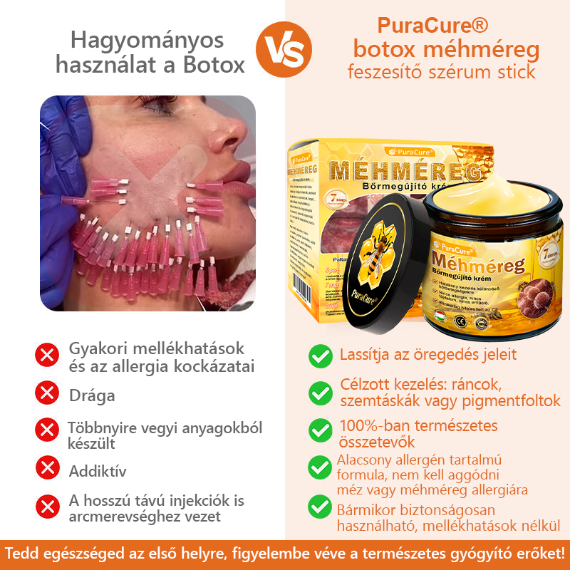 🐝 PuraCure® Méhméreg Bőr Helyreállító Krém  (👨‍⚕‍CE Tanúsítvány) 🔥 Magyar fejlesztés, magyarországi gyártás és szállítás