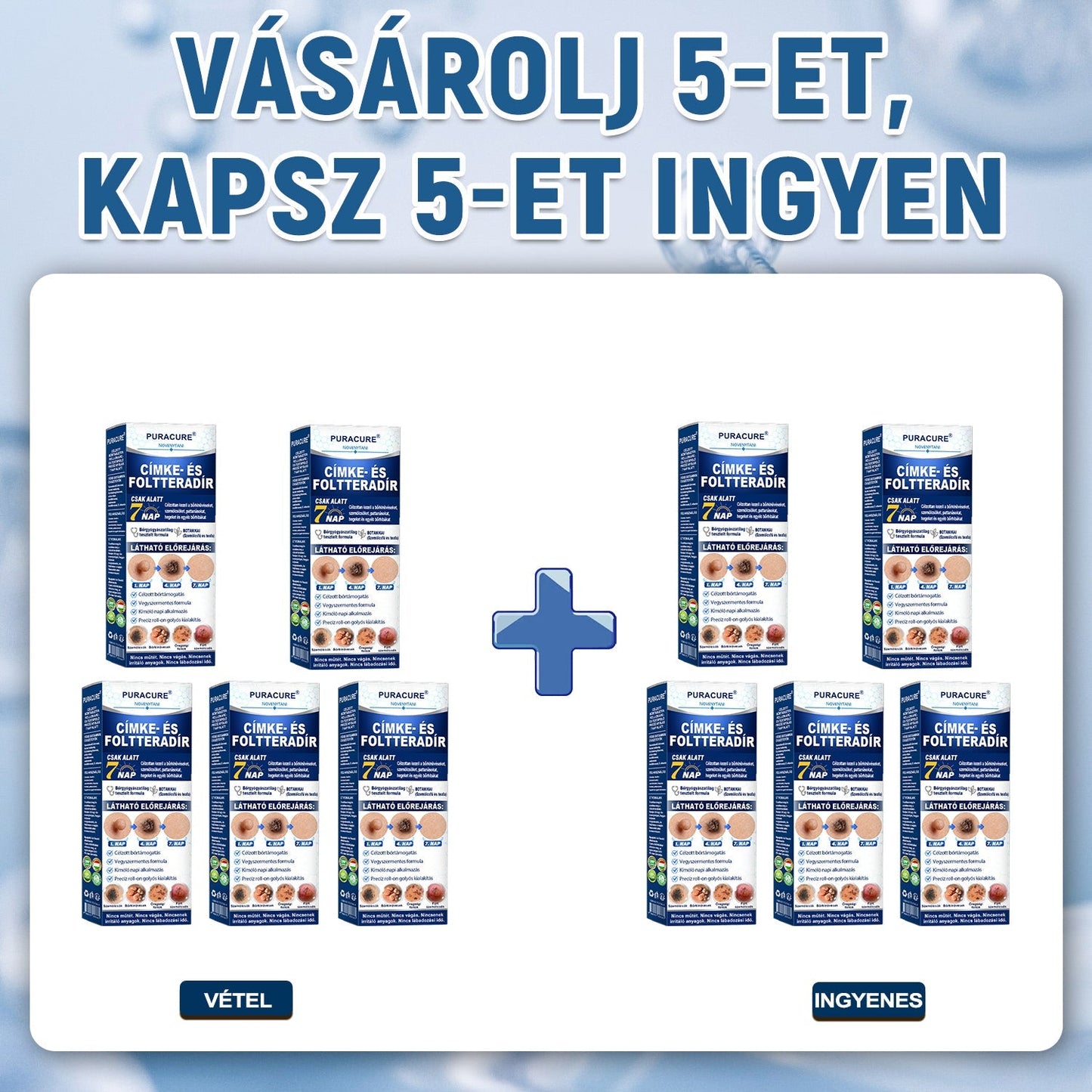 PuraCure® 𝟕 𝐍𝐚𝐩𝐨𝐬 Bőrkinövés- és Folteltávolító Toll Fájdalommentes és Hegmentes Professzionális Rollerball