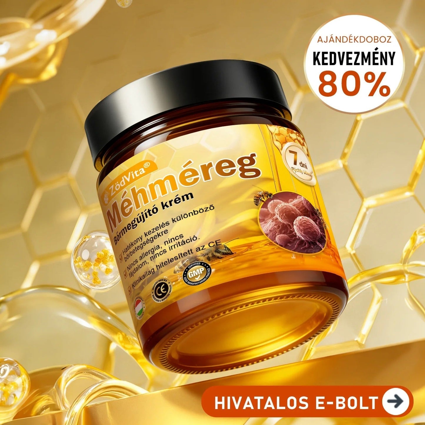 🔥ZödVita® Méhméreg Bőr Helyreállító Krém 🔥 Magyar fejlesztés, magyarországi gyártás és szállítás